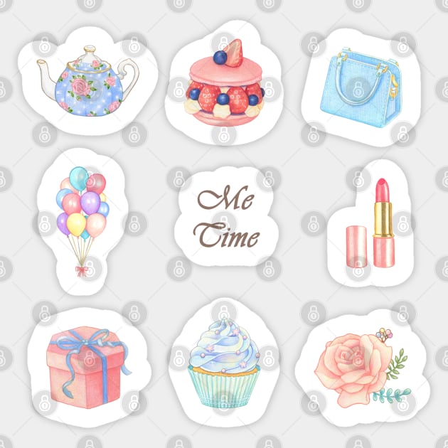 Me Time❤️My Pastel Dessert Party Sticker by Rose Chiu Food Illustration